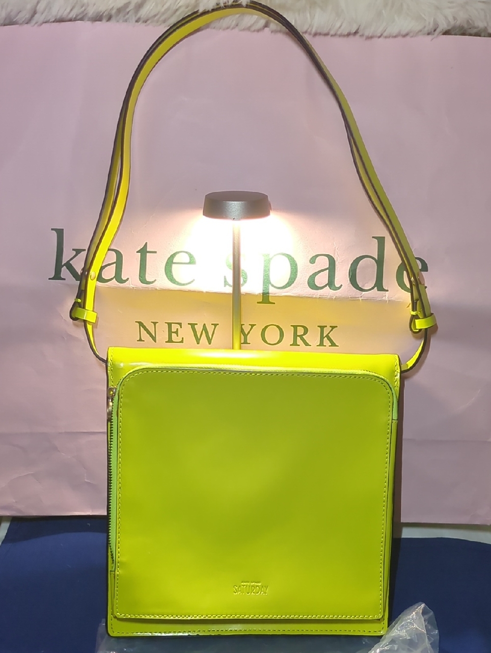 kate spade Saturday NY Bright Yellow Green Square Shoulder Bag NWOT ONLY $110